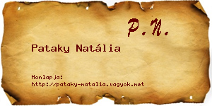 Pataky Natália névjegykártya